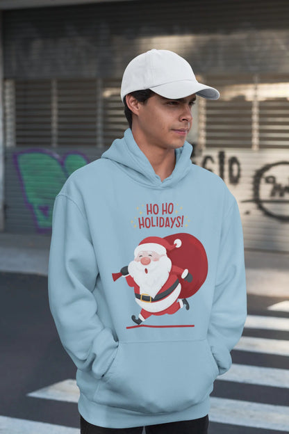 Unisex Merry Chirstmas Holidays Baskılı Oversize Kapüşonlu Sweatshirt Hoodie