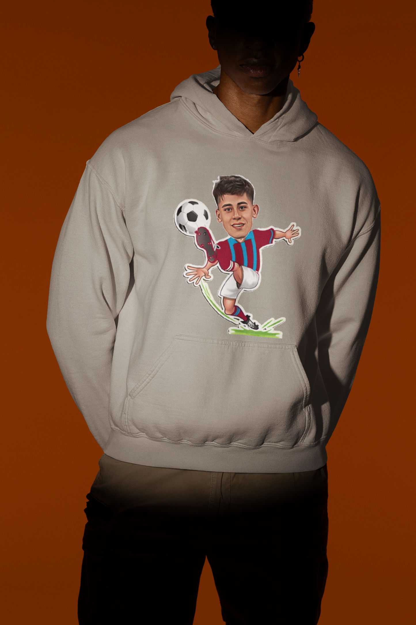 Kişiye Özel Futbolcu Karikatürü Baskılı Sweatshirt