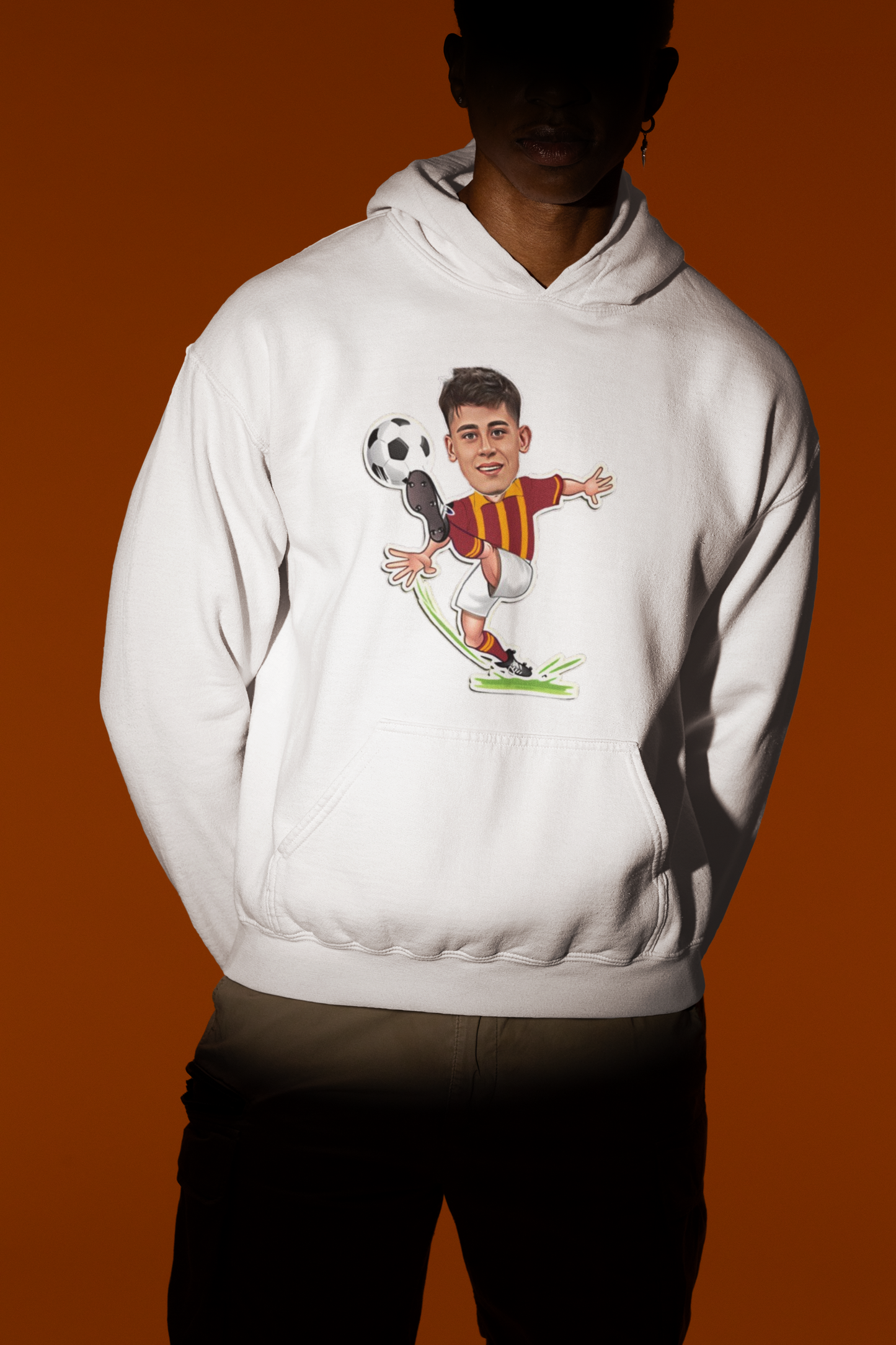 Kişiye Özel Futbolcu Karikatürü Baskılı Sweatshirt