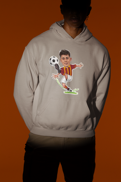 Kişiye Özel Futbolcu Karikatürü Baskılı Sweatshirt