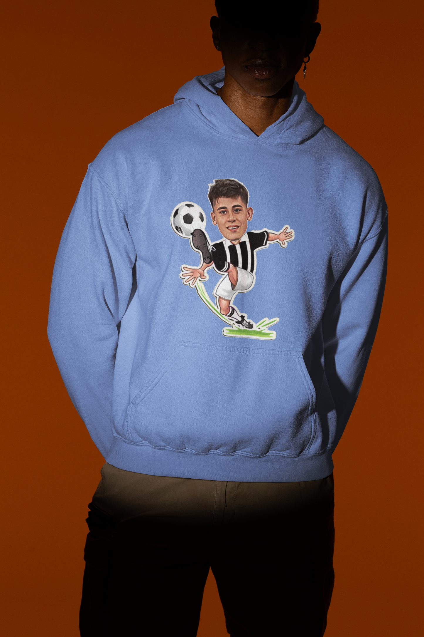 Kişiye Özel Futbolcu Karikatürü Baskılı Sweatshirt