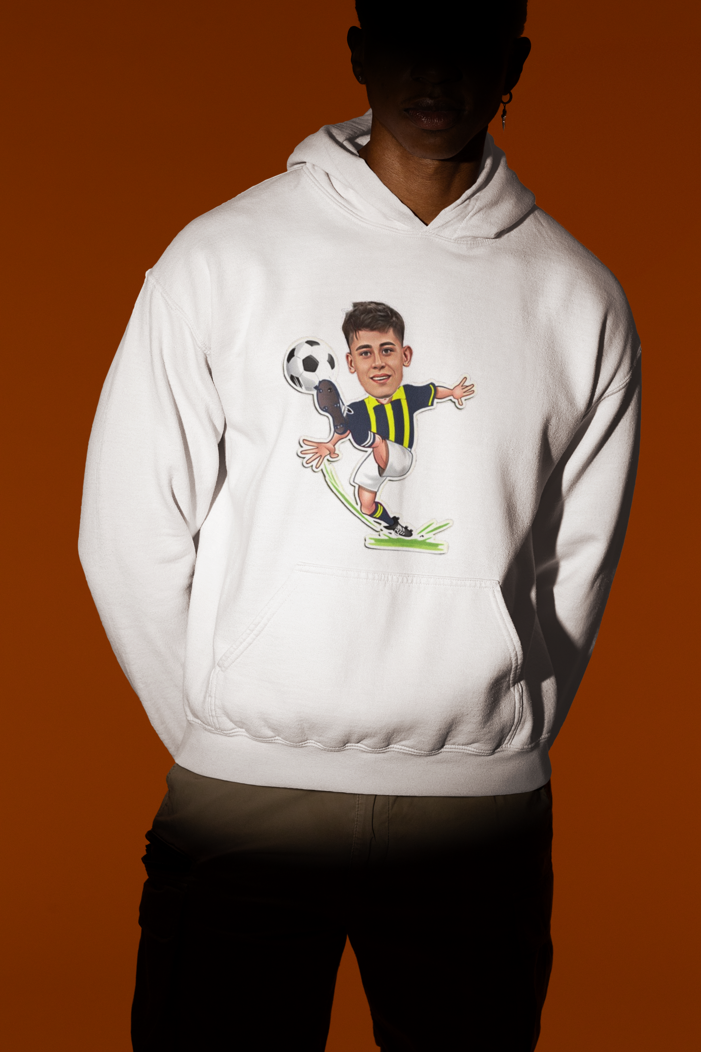 Kişiye Özel Futbolcu Karikatürü Baskılı Sweatshirt