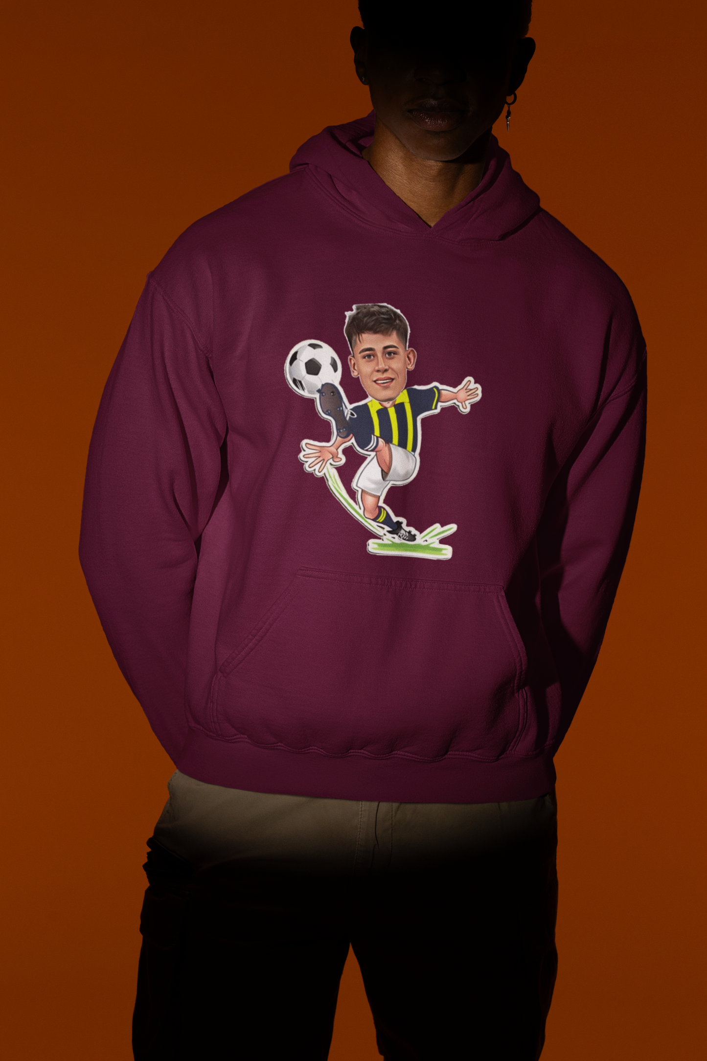 Kişiye Özel Futbolcu Karikatürü Baskılı Sweatshirt