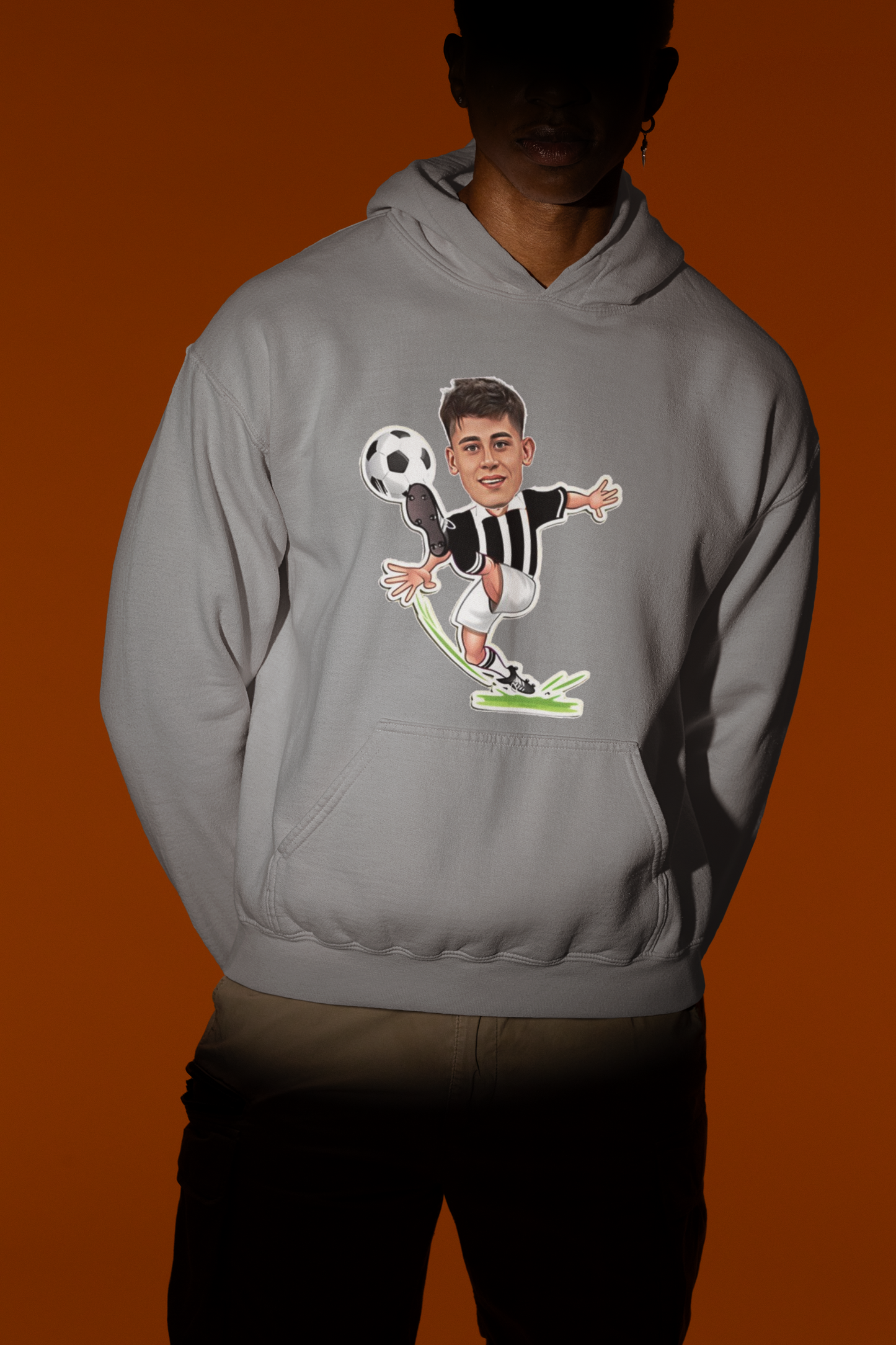 Kişiye Özel Futbolcu Karikatürü Baskılı Sweatshirt