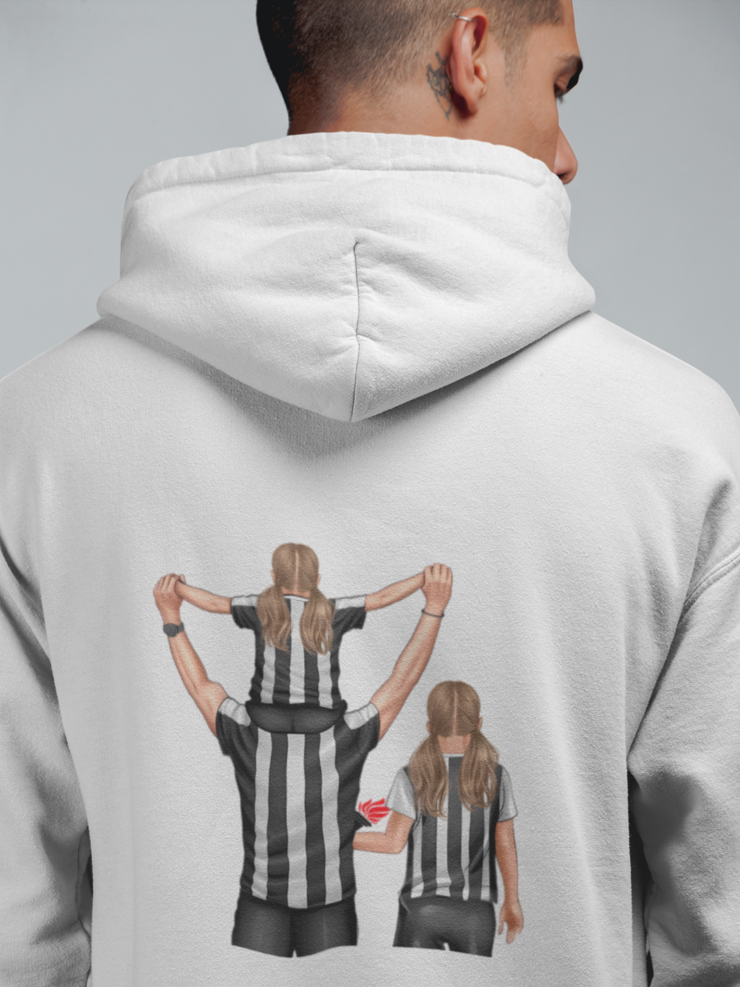 Futbol Takımları Baba 2 Kız Kişiye Özel Tasarım Baskılı Oversize Sweatshirt