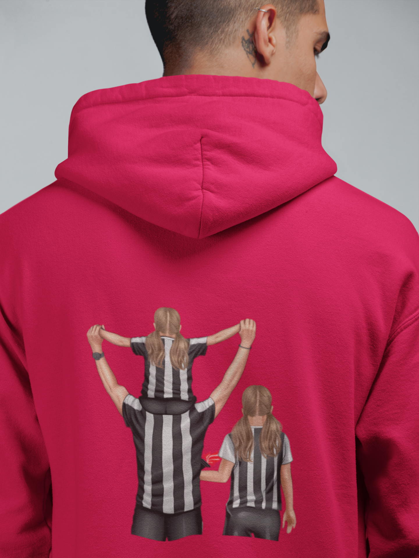 Futbol Takımları Baba 2 Kız Kişiye Özel Tasarım Baskılı Oversize Sweatshirt