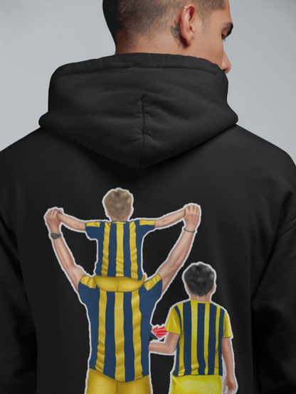 Futbol Takımları Baba 2 Oğlu Kişiye Özel Tasarım Baskılı Oversize Sweatshirt