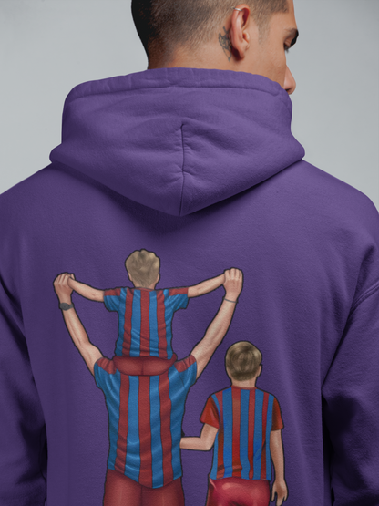 Futbol Takımları Baba 2 Oğlu Kişiye Özel Tasarım Baskılı Oversize Sweatshirt