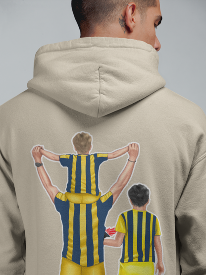 Futbol Takımları Baba 2 Oğlu Kişiye Özel Tasarım Baskılı Oversize Sweatshirt