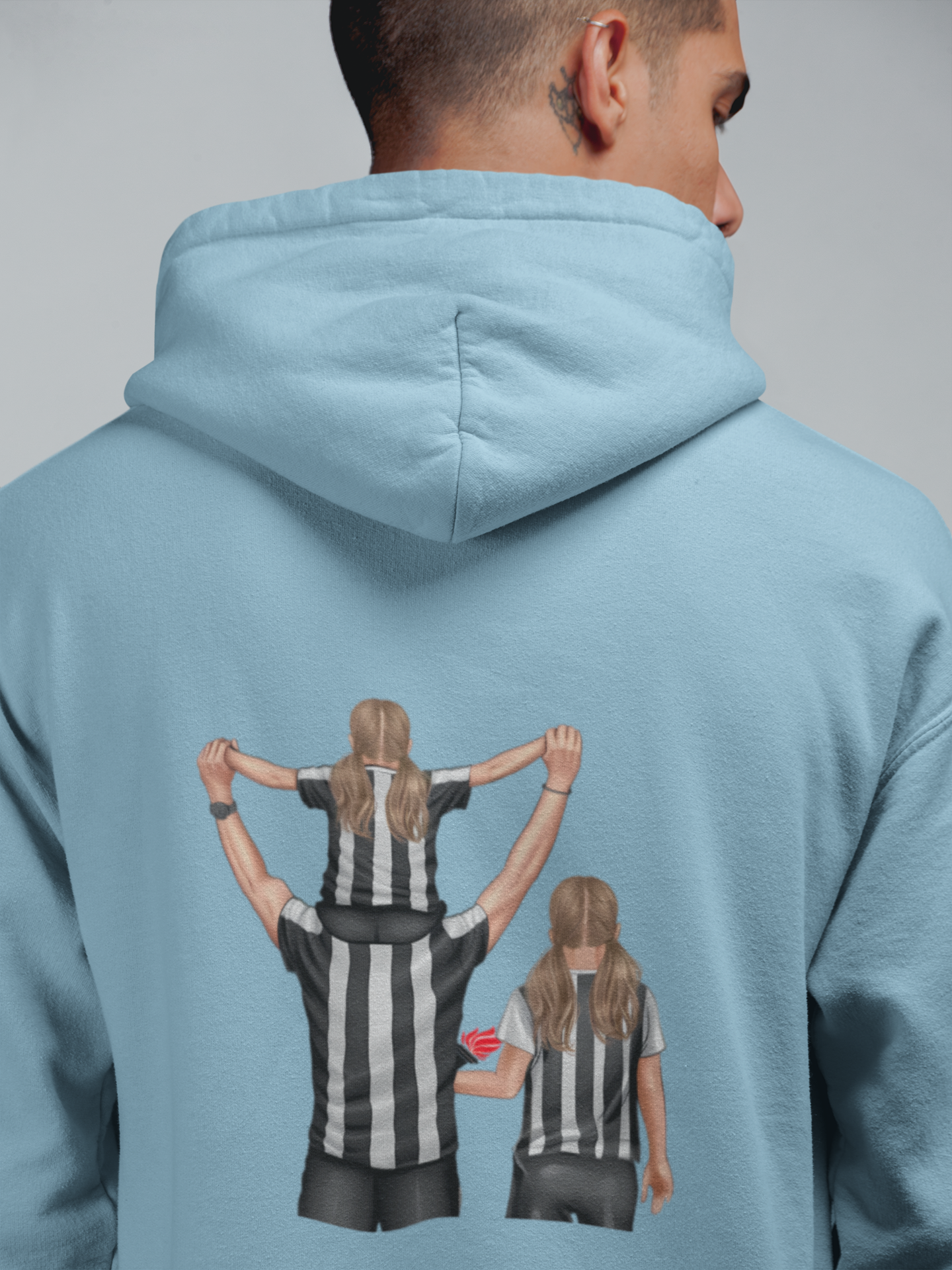 Futbol Takımları Baba 2 Kız Kişiye Özel Tasarım Baskılı Oversize Sweatshirt