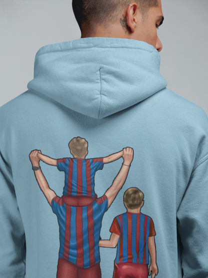 Futbol Takımları Baba 2 Oğlu Kişiye Özel Tasarım Baskılı Oversize Sweatshirt