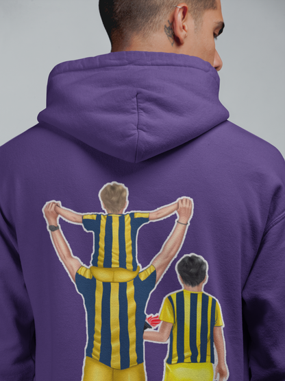 Futbol Takımları Baba 2 Oğlu Kişiye Özel Tasarım Baskılı Oversize Sweatshirt