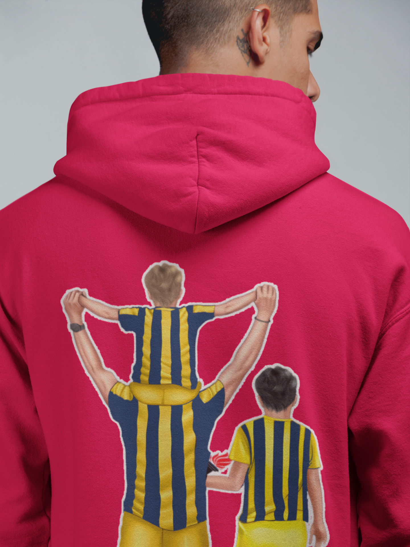 Futbol Takımları Baba 2 Oğlu Kişiye Özel Tasarım Baskılı Oversize Sweatshirt