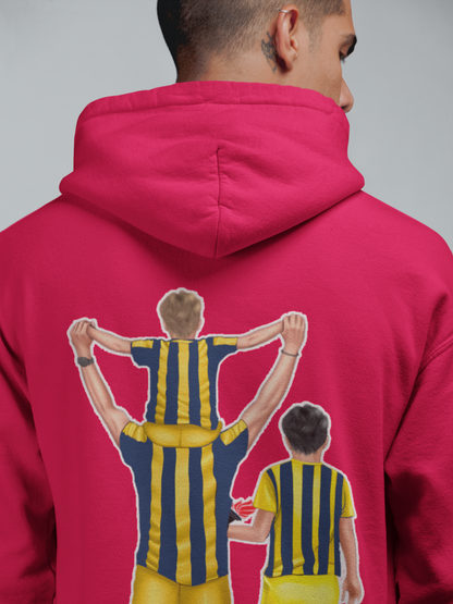 Futbol Takımları Baba 2 Oğlu Kişiye Özel Tasarım Baskılı Oversize Sweatshirt