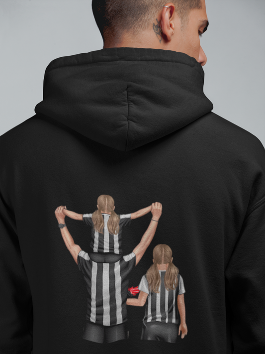 Futbol Takımları Baba 2 Kız Kişiye Özel Tasarım Baskılı Oversize Sweatshirt