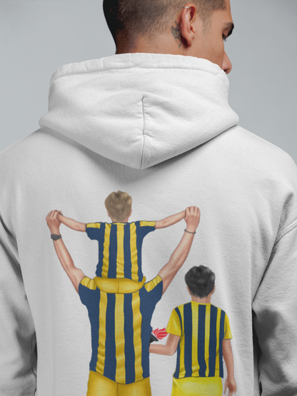 Futbol Takımları Baba 2 Oğlu Kişiye Özel Tasarım Baskılı Oversize Sweatshirt