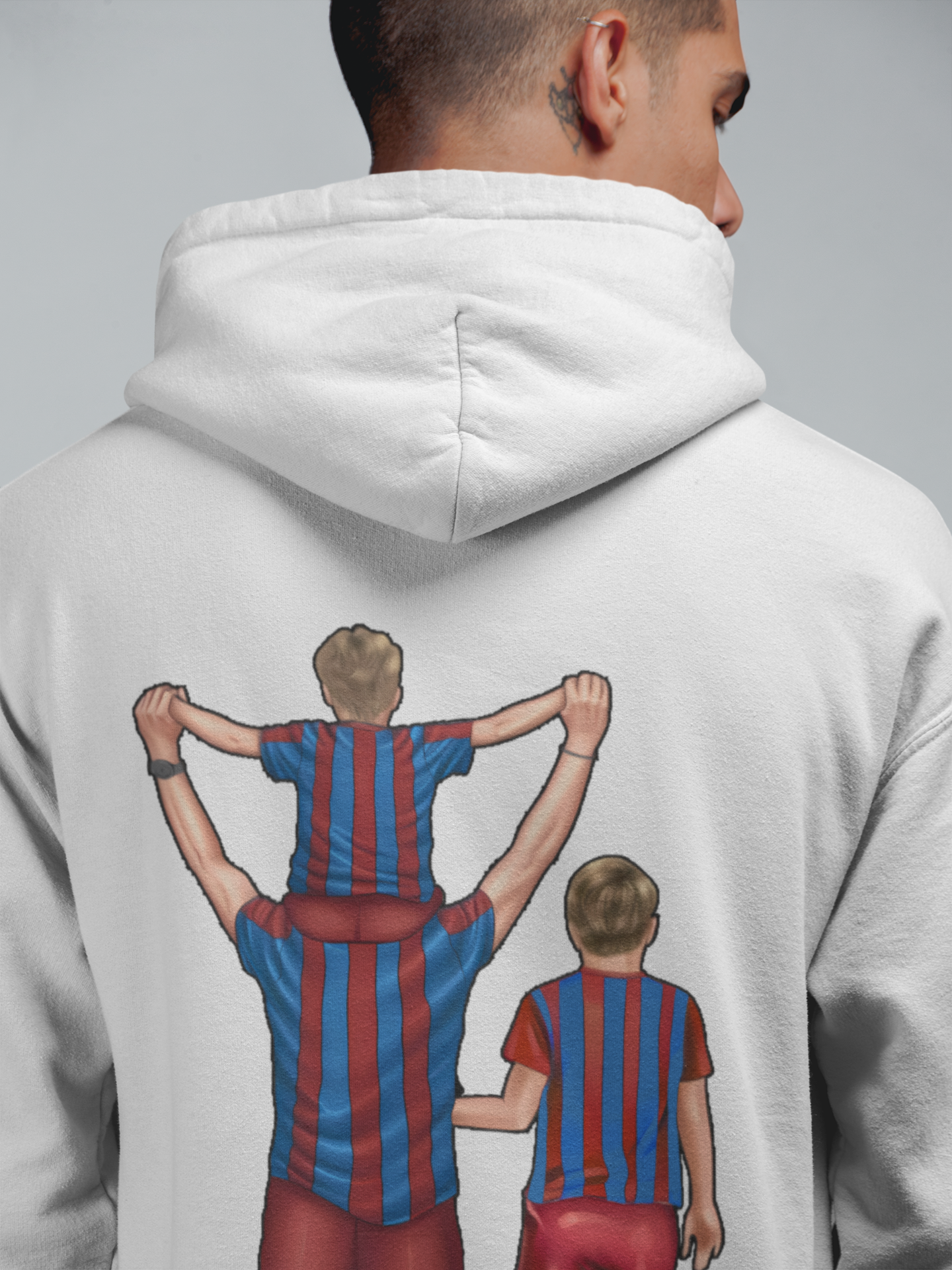 Futbol Takımları Baba 2 Oğlu Kişiye Özel Tasarım Baskılı Oversize Sweatshirt